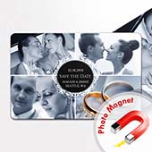 Vintage Collage vier Fotos Save the Date Fotomagnet 10,16 x 15,24 cm