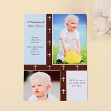 Kreuz Konfirmation Kommunion Sohn Einladungskarte Personalisieren 127x178