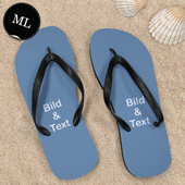 Personalisierte Strandsandalen Herren Größe L 44-45 EIN BILD Schwarz