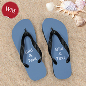 Personalisierte Strandsandalen Damen Größe M 37-39 EIN BILD Schwarz