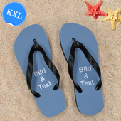Personalisierte Strandsandalen Kinder Größe XL 37-39 EIN BILD Schwarz