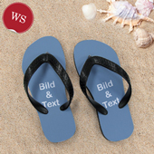 Personalisierte Strandsandalen Damen Größe S 35-36 EIN BILD Schwarz