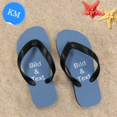 Personalisierte Strandsandalen Kinder Größe KM 29-31 EIN BILD Schwarz