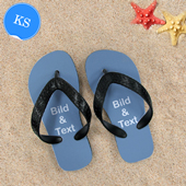Personalisierte Strandsandalen Kinder Größe KS 25-28 EIN BILD Schwarz