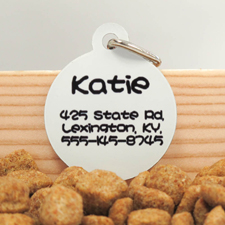 Hundemarke Klassisch Weiß Einseitig Personalisieren