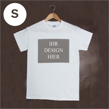 Größe S, T-Shirt, Weiß, Querformat, Personalisiert 100% Baumwolle