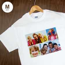 Größe M T-Shirt Weiß 4er Collage, Querformat, Personalisierte Baumwolle
