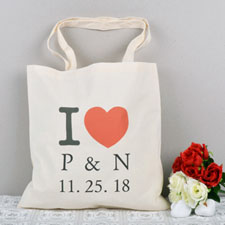 Personalisierte Herz Budget Stofftasche