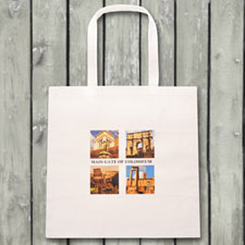 Vier Fotos Collage Stofftasche Budget