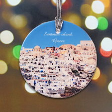 Urlaubsfotos Weihnachten auf Keramikanhänger Rund