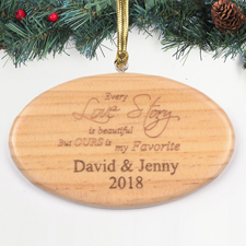 Personalisierte Gravur Lovestory Holzschmuck