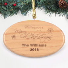 Personalisiert Graviert Frohe Weihnachten Holzschmuck