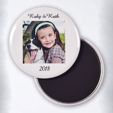 Personalisierter Magnetbutton Weißer Rand