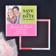 Heirats Save the Date Tropisch Solider Magnetbutton