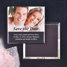 Heiratsanzeige Doppelformat Personalisiertes Solides Magnetbutton