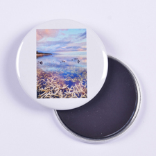 Einfach Weiß Hochformat Personalisierter Solider Magnetbutton