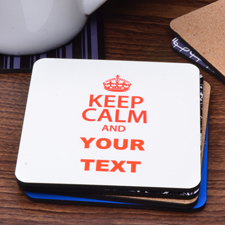 Keep Calm Weiß Bierdeckel mit persönlichem Text