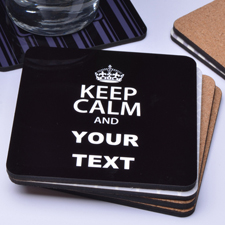 Keep Calm Schwarz Bierdeckel mit persönlichem Text