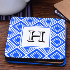 Blaue Diamanten Ihr Monogram Bierdeckel