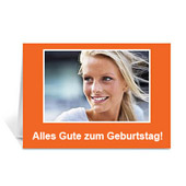 Klassisch orange Foto-Geburtstagskarten, 12,7 cm x 17,78 cm gefaltet