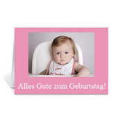 Babyrosa Foto-Geburtstagskarten, 12,7x17,78 gefaltet 