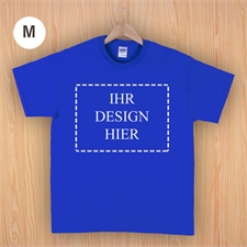 Größe M, T-Shirt, Blau, Querformat, Personalisiert 100% Baumwolle