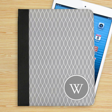 Graues Monogramm Barcelona iPad Folio Case Personalisieren