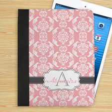 Elegantes Monogramm Pink und Grau iPad Folio Case