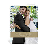 Zeitlsoe Hochzeitskarte, Hochformat 12,7 cm x 17,8 cm, Doppelkarte Gold, lässig