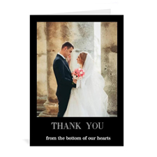 Klassische Hochzeitskarte, Hochformat 12,7 cm x 17,8 cm, Doppelkarte Schwarz