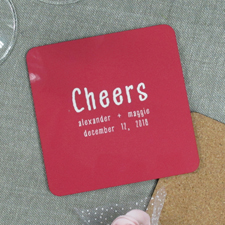 Dunkles Rot Bierdeckel Kunststoff und Kork Text eingeben Einzelstück