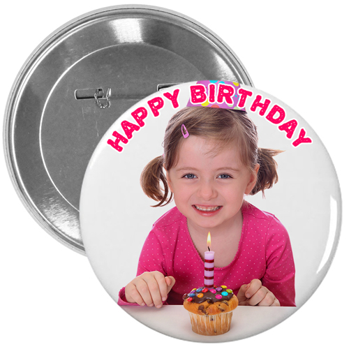 Vollbild Button 7,62 cm Rund Personalisiert