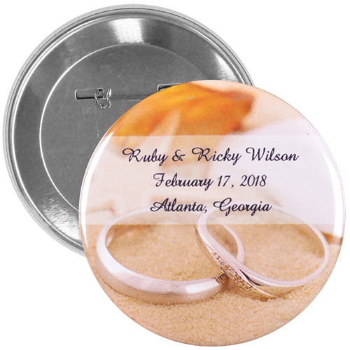 Hochzeitsbutton Personalisiert 7,62 cm Rund