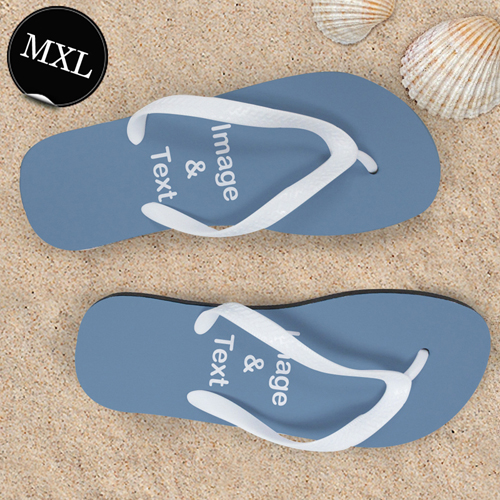 Personalisierte Strandsandalen Herren Größe XL 46-48 EIN BILD Weiß