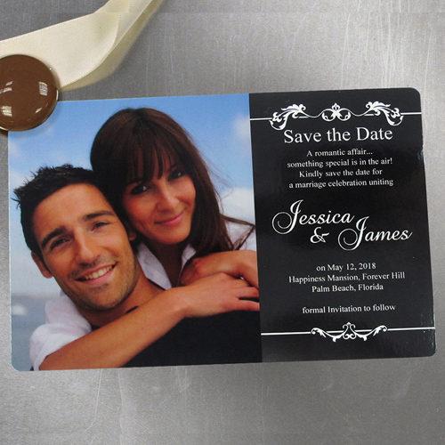 Schönschrift Save the Date Magnet Hochformat 10,16 x 15,24 cm