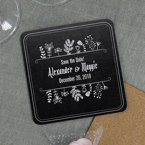 Schultafel Vintage Hochzeit Save the Date Geburtstag Bierdeckel