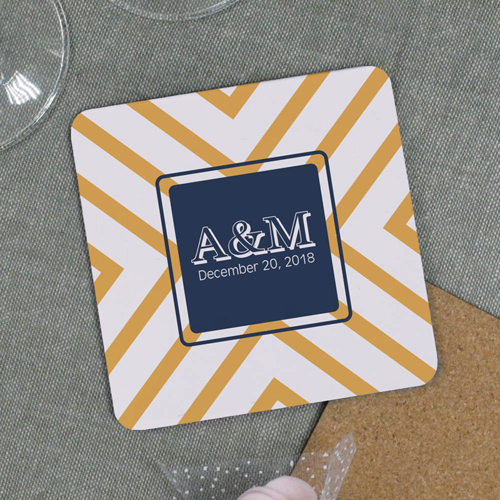 Gelbes Streifenmuster Bierdeckel