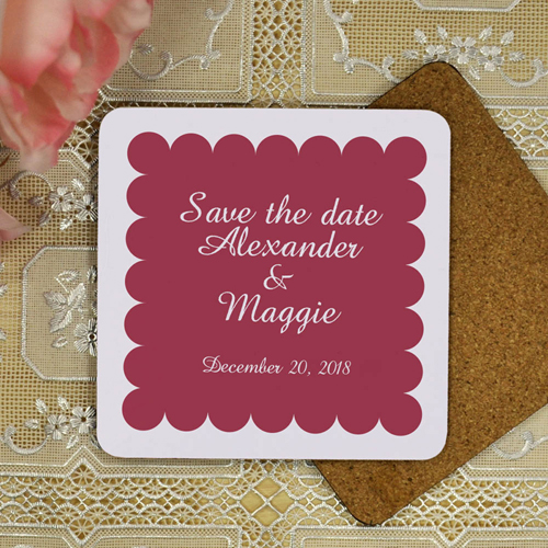 Luxus Bierdeckel Rot Bordeaux Personalisiert