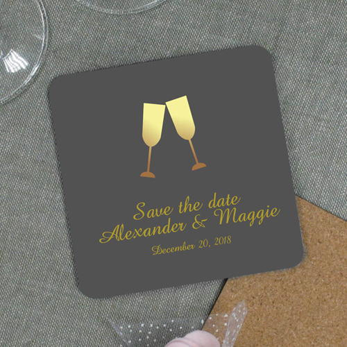 Prost Champagner Jubiläum Bierdeckel