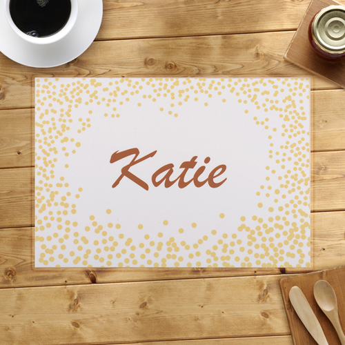 Goldene Confetti Personalisierte Tischdeckchen Sets