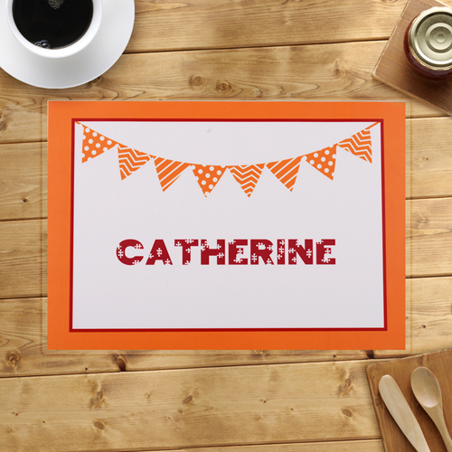 Geburtstag Flaggen Orange Platzdeckchen Tischset