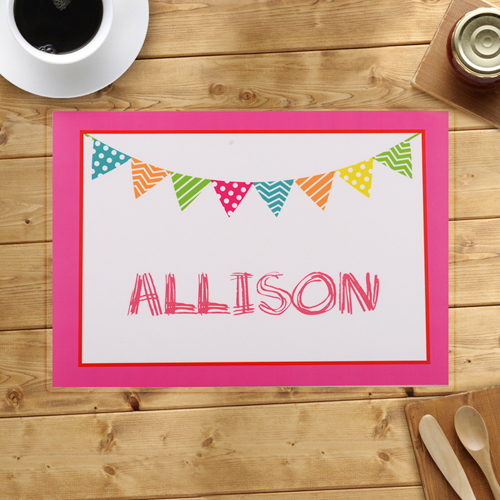 Geburtstag Flaggen Pink Birthday Platzdeckchen Tischset