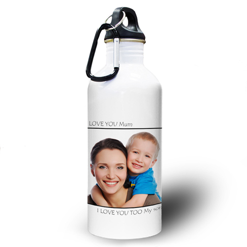 Vollbild Schwarz Wasserflasche zum Personalisieren