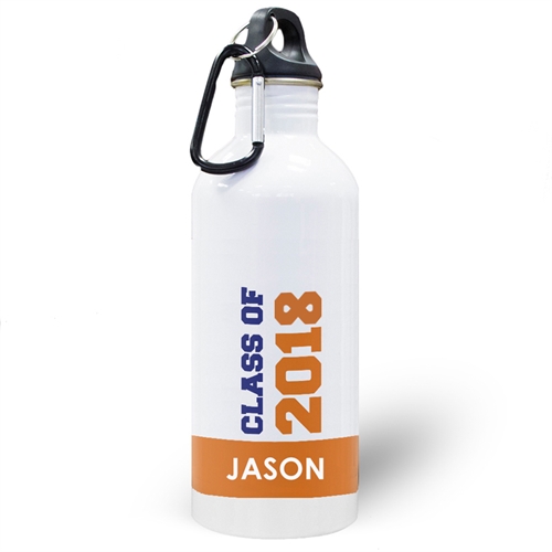 Jahrgang 2018 Orange Wasserflasche zum Personalisieren
