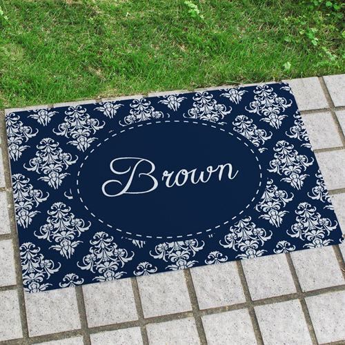 Blau Vintage Personalisierte Fußmatte mit Namen