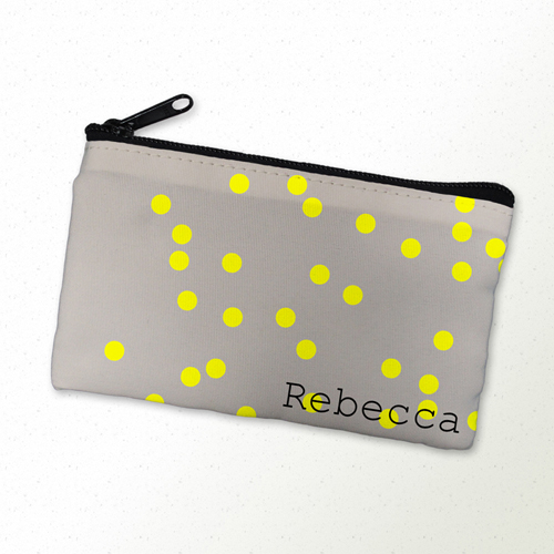 Gelbe Punkte Kosmetiktasche 10,2 x 17,8 cm Personalisieren
