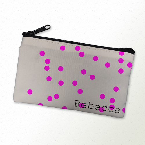 Pinke Punkte Kosmetiktasche 10,2 x 17,8 cm Personalisieren