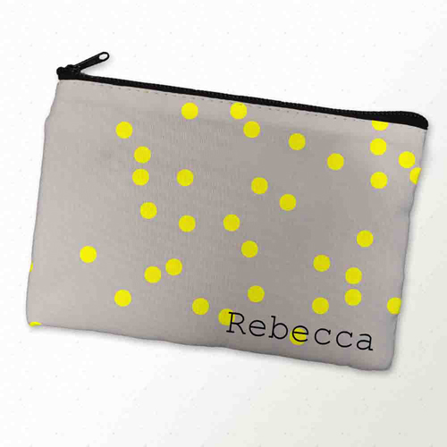 Gelbe Punkte Kosmetiktasche 15,2 x 22,9 cm Personalisieren