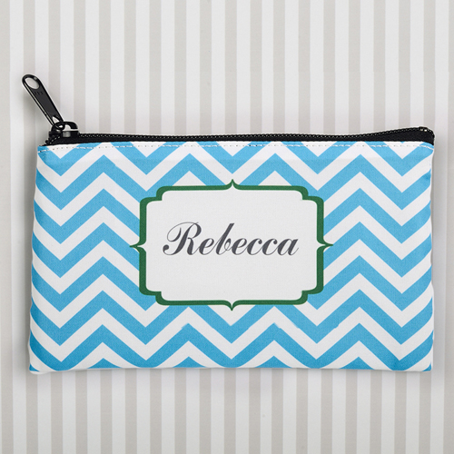 Türkis Kosmetiktasche Monogramm 15,2 x 22,9 cm