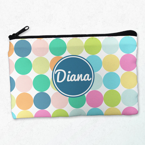 Große Bunte Punkte Dunkelblau Kosmetiktasche 12,7 x 20,3 cm